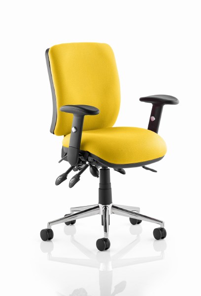Chiro Medium Back Task Chair Senna Yelllow fabric