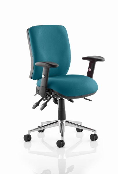 Chiro Medium Back Task Chair Maringa Teal fabric