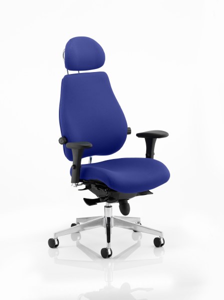 Chiro Plus 'Ultimate' Posture Chair Stevia Blue Fabric