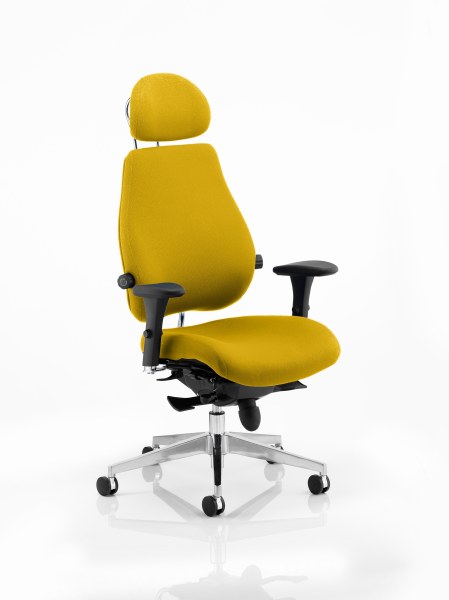 Chiro Plus 'Ultimate' Posture Chair Senna Yelllow Fabric