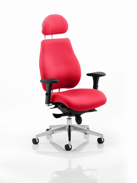 Chiro Plus 'Ergo' Posture Chair with Arms and Headrest Bergamot Cherry