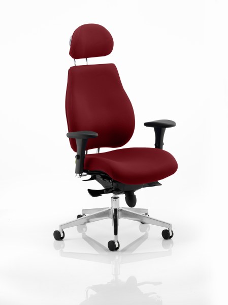 Chiro Plus 'Ergo' Posture Chair with Arms and Headrest Ginseng Chilli