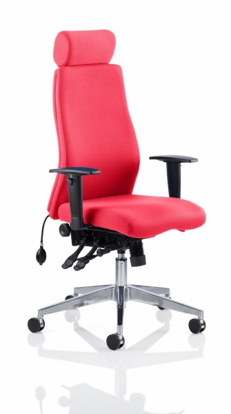 Onyx Posture Chair with Headrest Bergamot Cherry Fabric