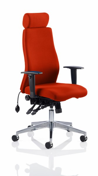 Onyx Posture Chair with Headrest Tabasco Fabric