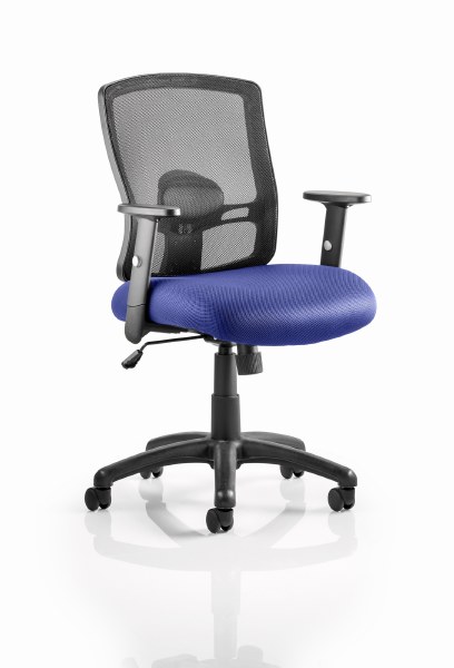 Portland Mesh Back Task Chair Stevia Blue fabric seat