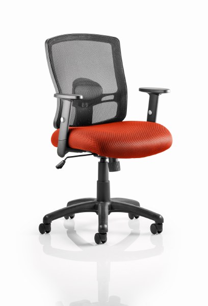 Portland Mesh Back Task Chair Tabasco Red fabric seat