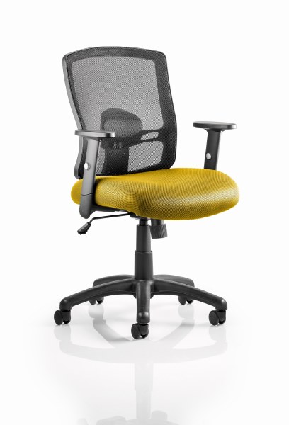 Portland Mesh Back Task Chair Senna Yelllow fabric seat