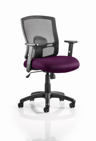 Portland Mesh Back Task Chair Tansy Purple fabric seat