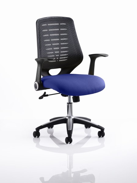 Relay Mesh Back Task Chair Stevia Blue Seat Black Back