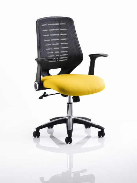 Relay Mesh Back Task Chair Senna Yelllow Seat Black Back