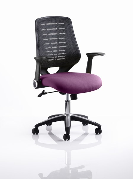 Relay Mesh Back Task Chair Tansy Purple Seat Black Back