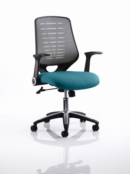 Relay Mesh Back Task Chair Maringa Teal Seat Silver Back