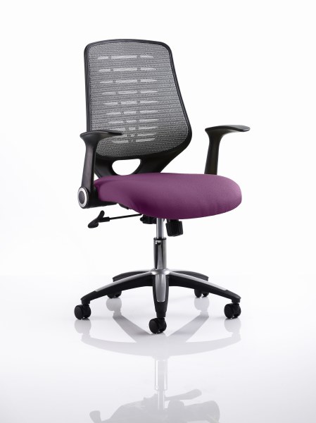 Relay Mesh Back Task Chair Tansy Purple Seat Silver Back