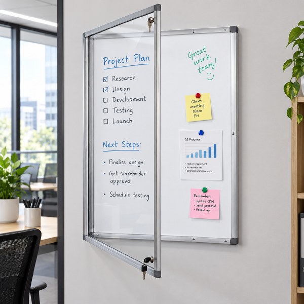 Lockable Magnetic Whiteboard