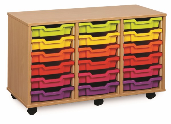 18 Shallow Tray Unit Beech Finish Other Colour Trays