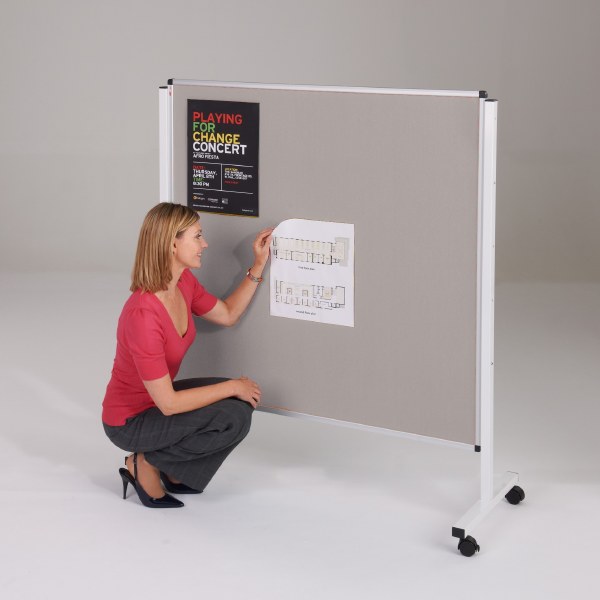 Height Adjustable Felt Mobile Noticeboard