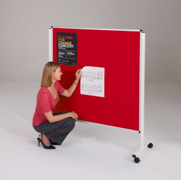 Height Adjustable Felt Mobile Noticeboard