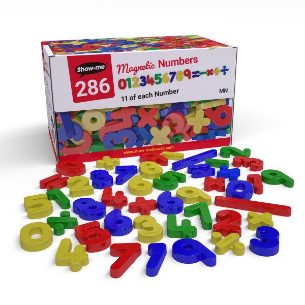 Show-me Box of 286 Magnetic Numbers and Maths Symbols