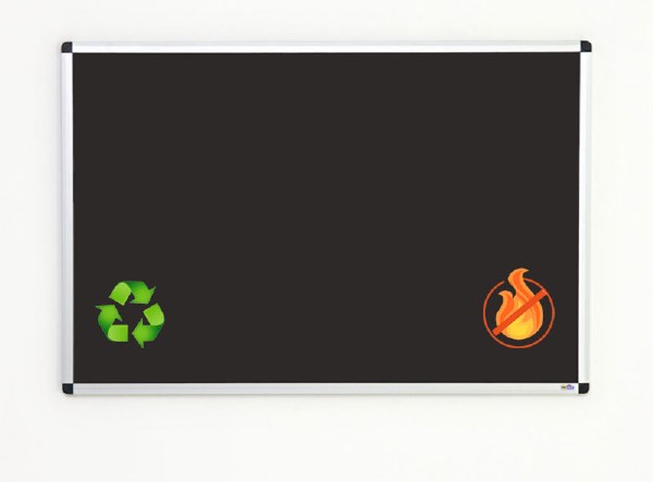 Eco-Sound Aluminium Framed Blazemaster Noticeboard 1800 x 1200mm Black