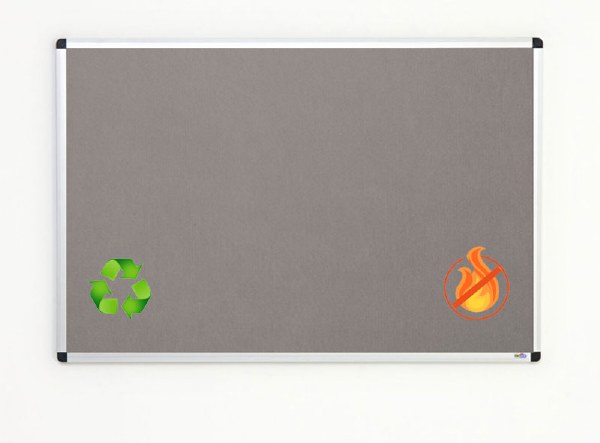 Eco-Sound Aluminium Framed Blazemaster Noticeboard 1200 x 1200mm Grey