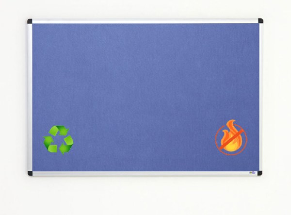 Eco-Sound Aluminium Framed Blazemaster Noticeboard 900 x 600mm Light Blue