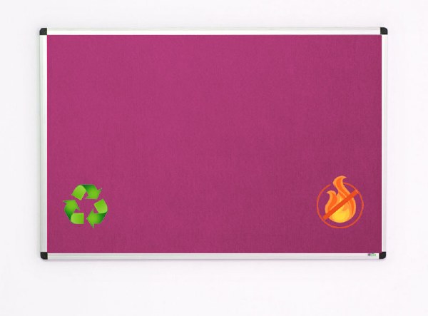 Eco-Sound Aluminium Framed Blazemaster Noticeboard 1500 x 1200mm Lilac