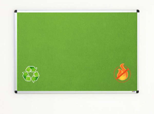 Eco-Sound Aluminium Framed Blazemaster Noticeboard 1200 x 1200mm Lime