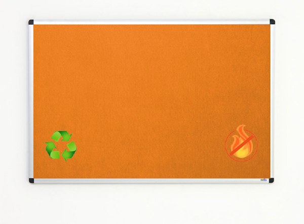 Eco-Sound Aluminium Framed Blazemaster Noticeboard 900 x 600mm Orange