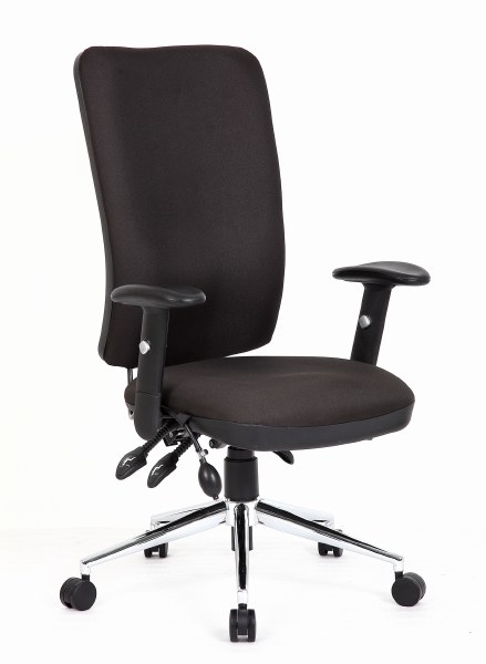 Chiro Task Operators Chair Black with Adjustable Arms High Back