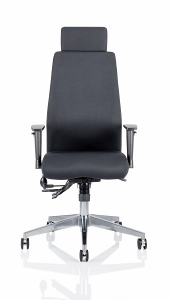 Onyx Posture Chair with Headrest Black Fabric