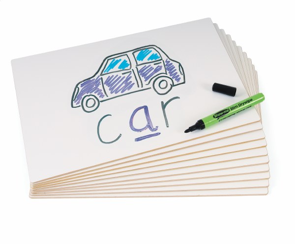 Show-me MDF Rigid A4 Whiteboards Plain Pack of 30