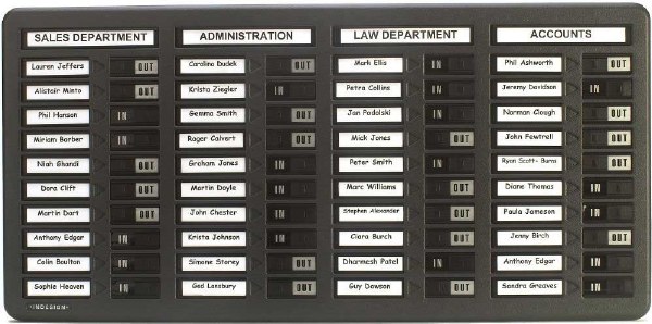 In/Out Board 40 Names