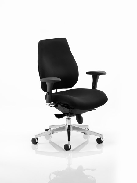 Chiro Plus 'Ergo' Posture Chair with Arms Black Fabric