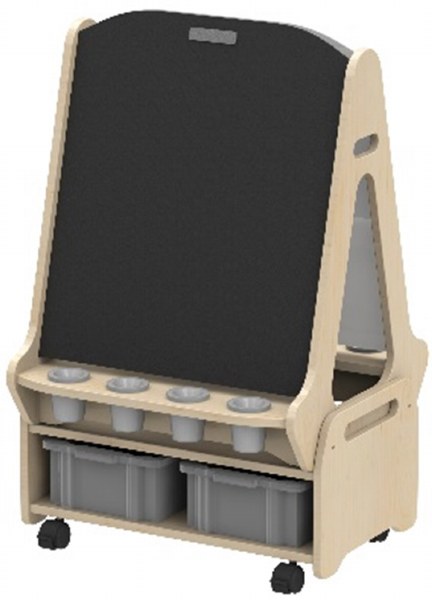 Double-Sided 2-Person Easel with Storage Trolley