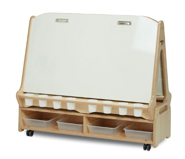 Double-Sided 4-Person Easel with Storage Trolley