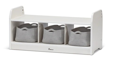 Bambino Low Storage Bench with 3 Rope Baskets
