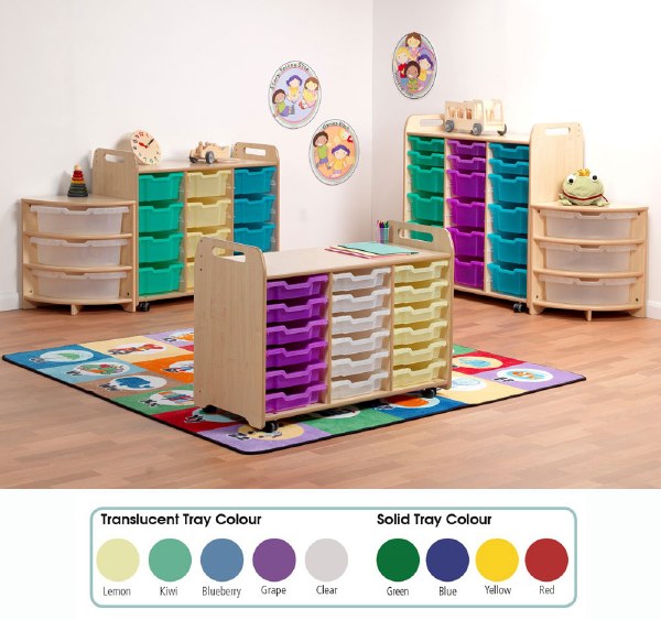 Triple Column Tray Storage Units