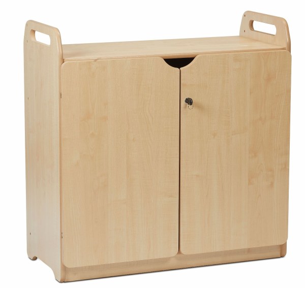 Lockable Cupboard with Display/Mirror Back