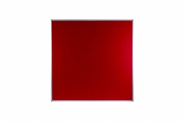 Boards Direct Felt Noticeboard Aluminium Frame 1200 x 1200mm RED