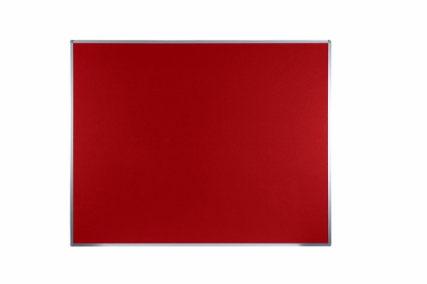 Boards Direct Felt Noticeboard Aluminium Frame 1500 x 1200mm RED