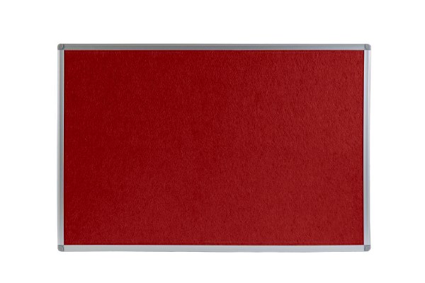 Boards Direct Felt Noticeboard Aluminium Frame 900 x 600mm RED