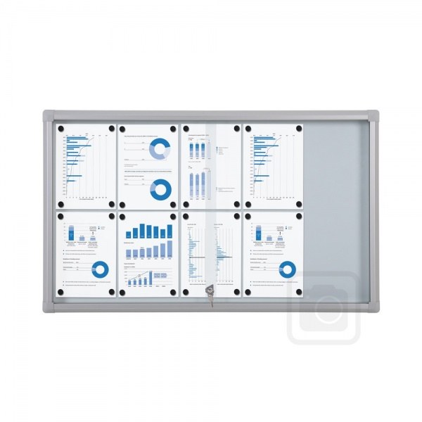 Whiteboard with Locking Sliding Glass Doors