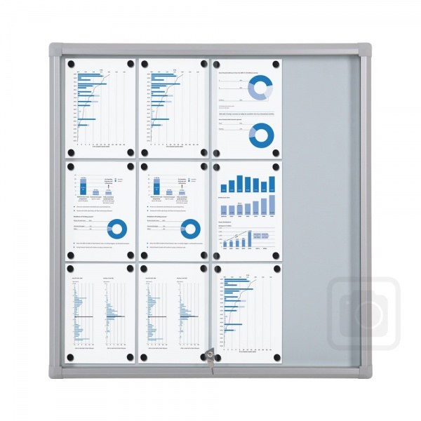 Whiteboard with Locking Sliding Glass Doors