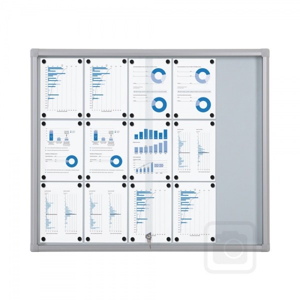 Whiteboard with Locking Sliding Glass Doors