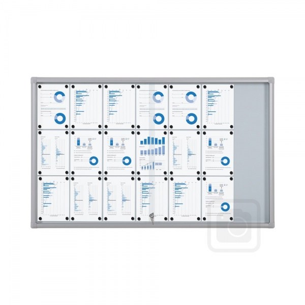 Whiteboard with Locking Sliding Glass Doors