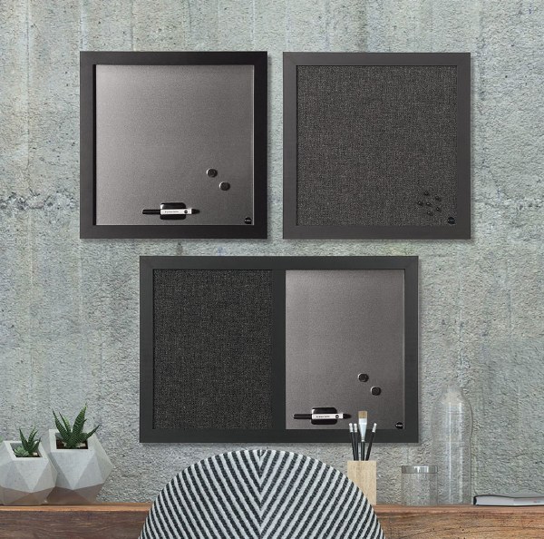 Bi-Office Black Shadow Message Boards Set