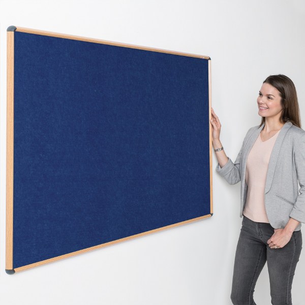 Shield Wood Effect Alu Frame Eco-Colour Noticeboard 1200 x 1800mm BLUE