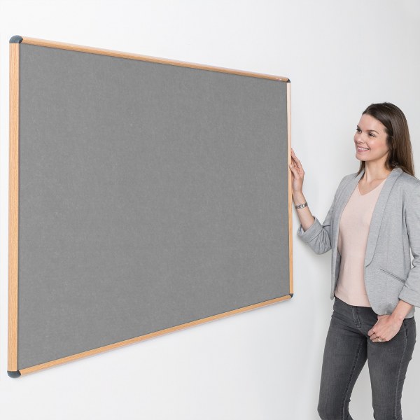 Shield Wood Effect Alu Frame Eco-Colour Noticeboard 1200 x 1800mm GREY