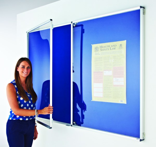 Eco-Sound Tamperproof Blazemaster Noticeboard 2400 x 1200mm Blue