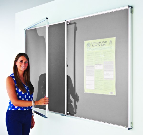 Eco-Sound Tamperproof Blazemaster Noticeboard 1800 x 1200mm Grey